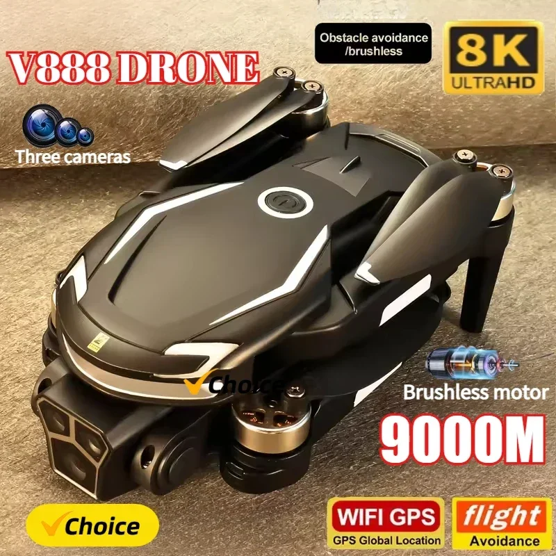 Drone Gps Mount - New V888 Drone 8K GPS Triple