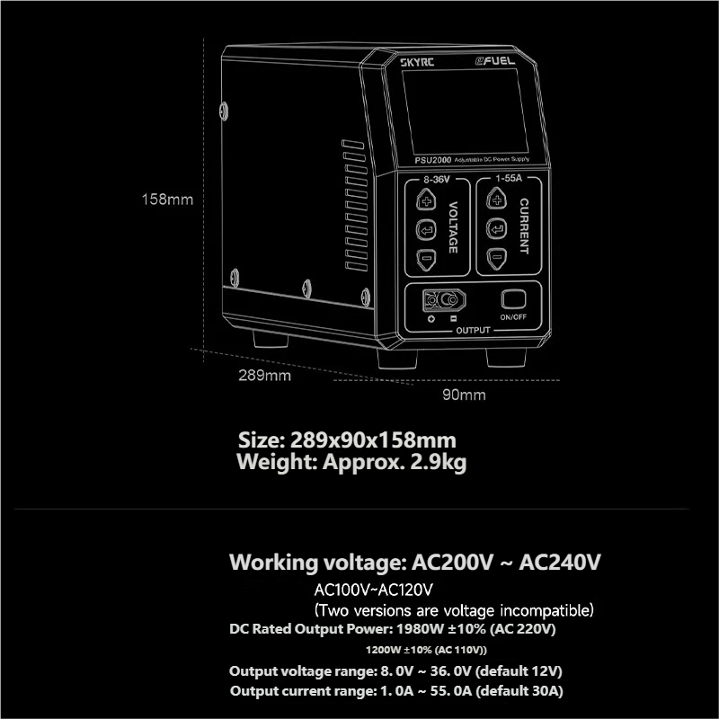 SKYRC PSU2000 1980W Adjustable - Drone Charger recension och pris
