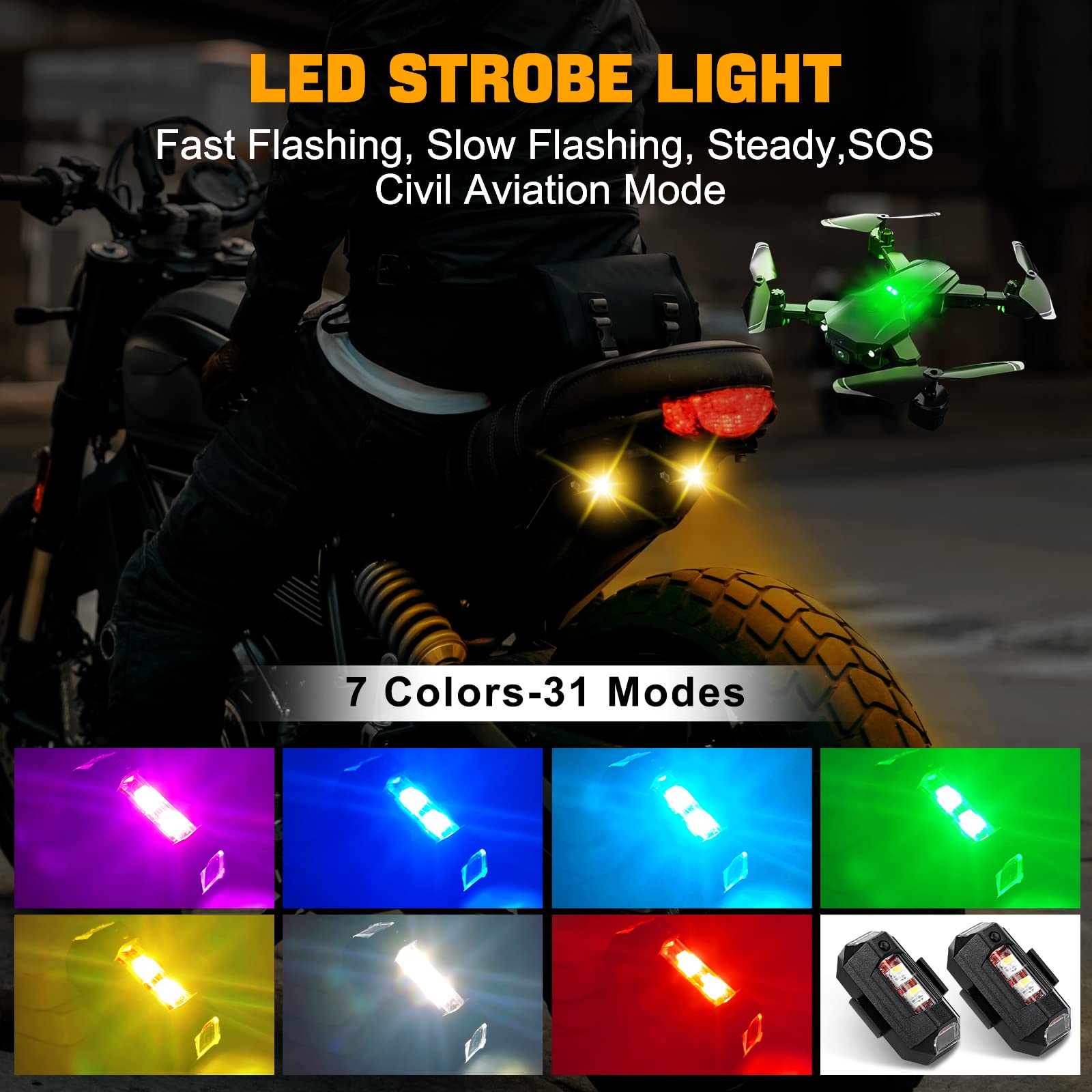 Motorcycle Lights Drone Strobe - Drone Led Light recension och pris