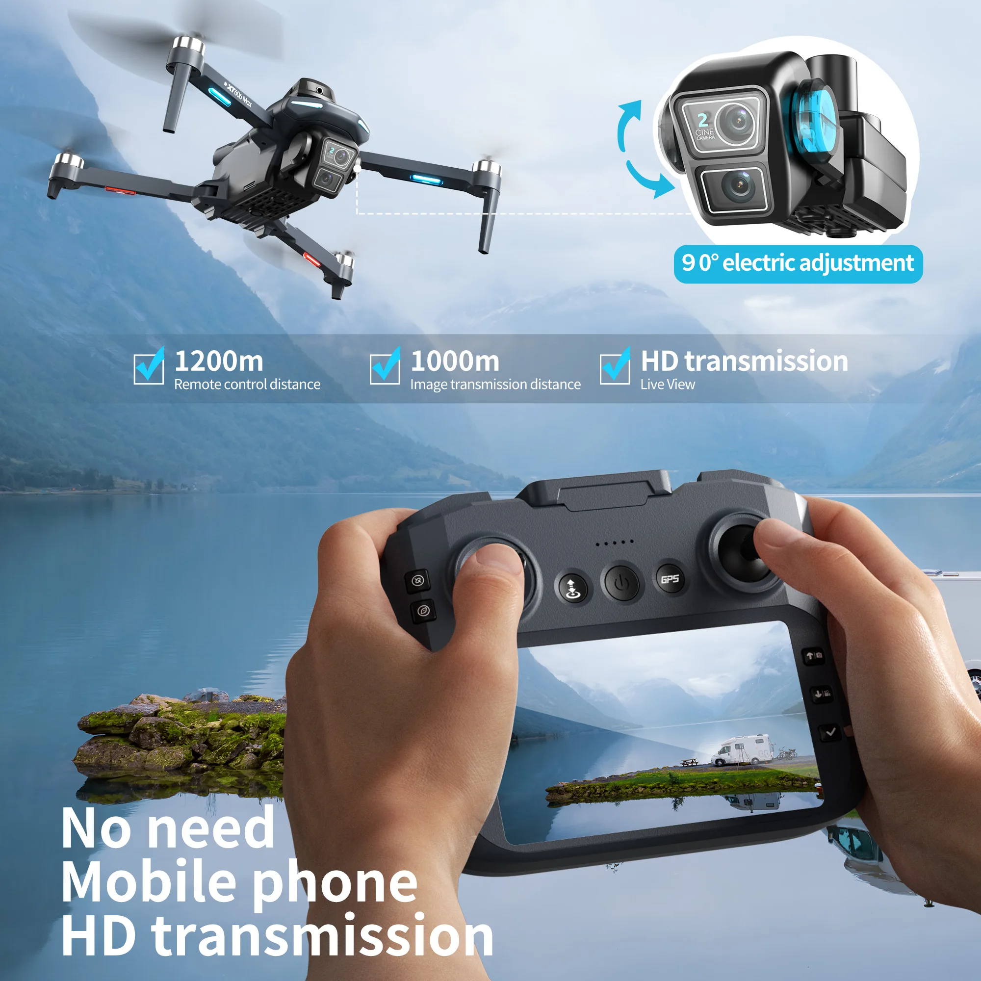 Lenovo XT606 MAX GPS Drone 4k  - Drone Gps Mount recension och pris