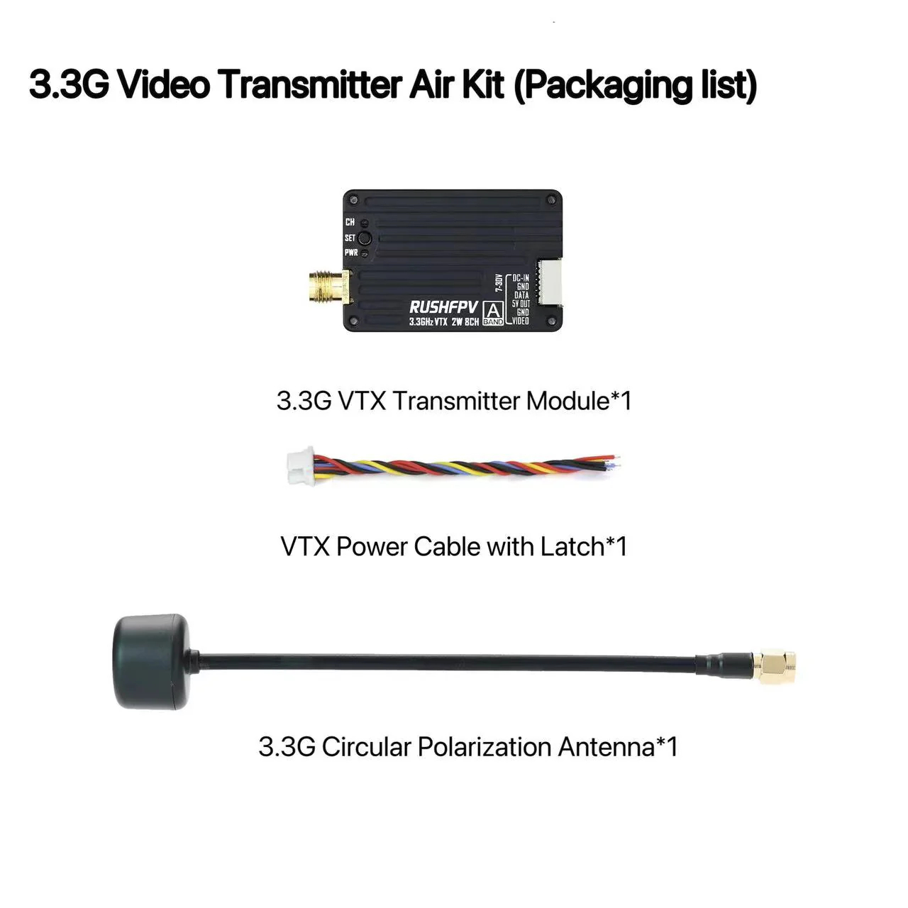 RUSHFPV 3.3G 2W VTX Transmitte - Drone Antenna recension och pris