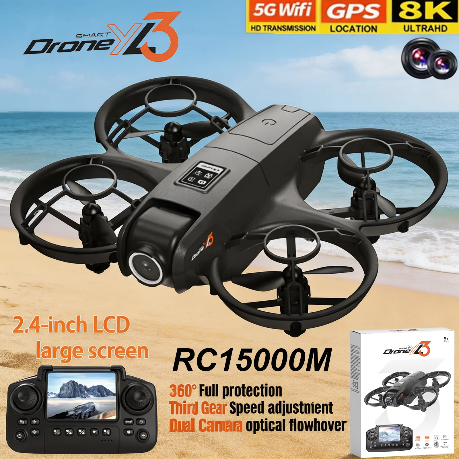 New YL3 RC Drone 8K 1080P Wide - Drone Gps Mount recension och pris